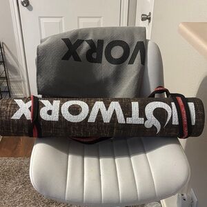 Hotworx Yoga Mat and Towel Set with holder